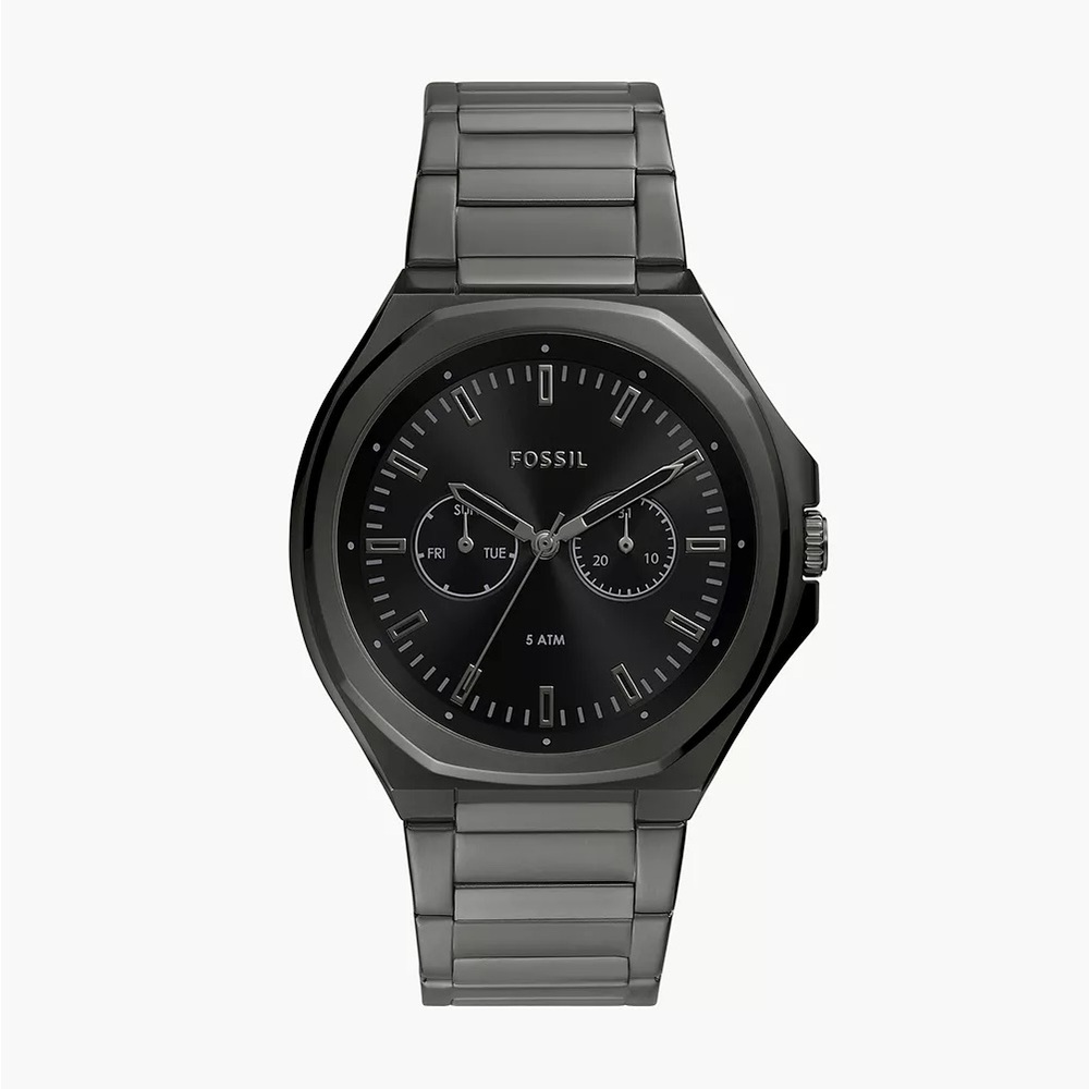 Fossil Evanston Multifunction Gunmetal Stainless Steel Watch